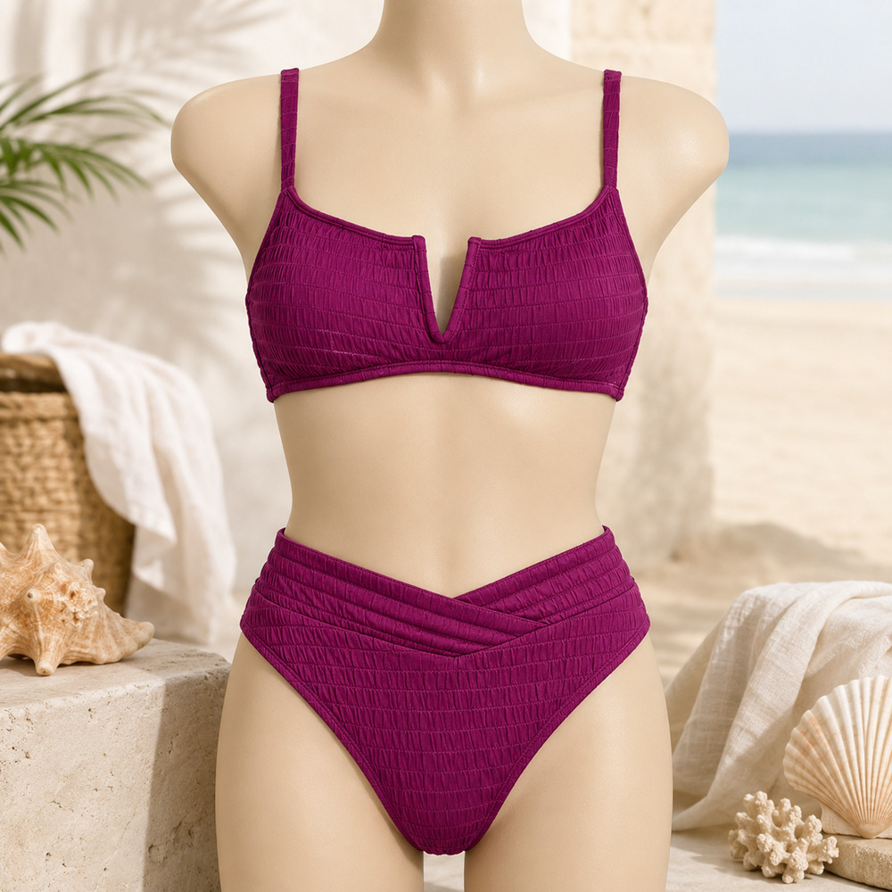 NWT Bar III Pucker Up Bikini Set Plumberry Purple Size S